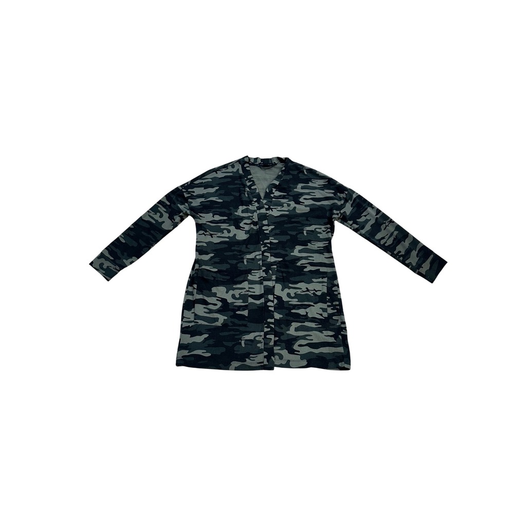 Sanctuary Camo Print Open Front Long Sleeve Cardigan Sweater‎ Women Medium